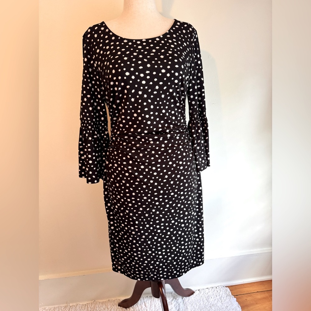 Talbots Black & White Polka Dot Dress – Size Large